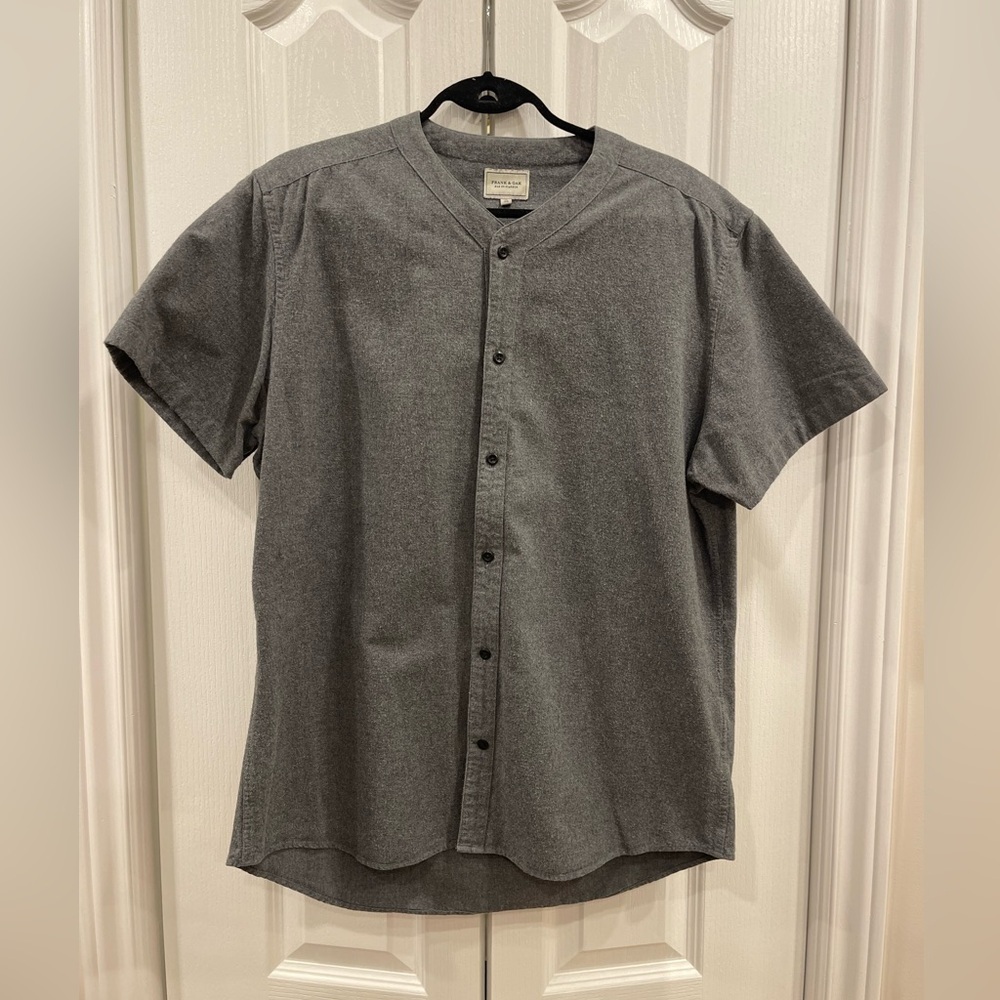 Frank & Oak Short Sleeve Button Up XL Men’s Baseball Gray